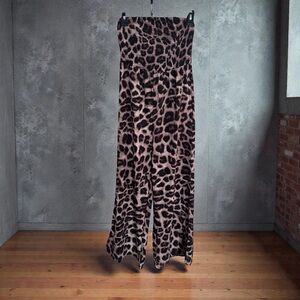 Leopard Print Wide-Leg Pants